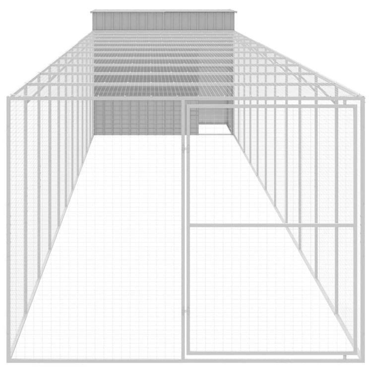Vidaxl Hund Loft mit Lauf 214x1273x181 cm Stahl hellgrau