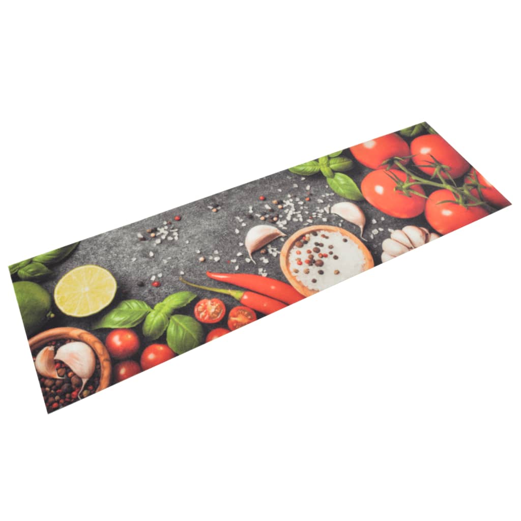 Vidaxl Küchenmatte waschbarer Gemüsedruck 45x150 cm Samt