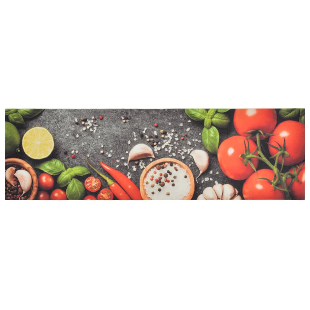 Vidaxl Küchenmatte waschbarer Gemüsedruck 45x150 cm Samt