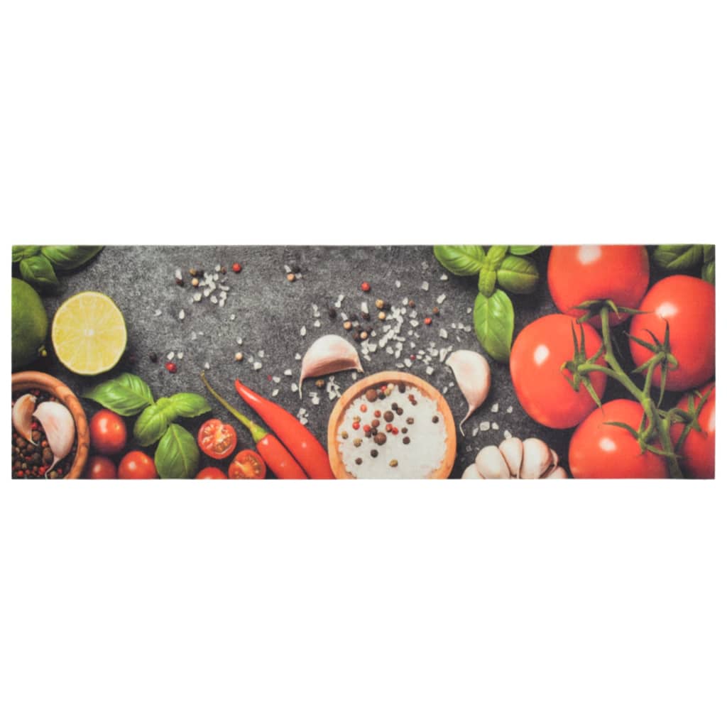 Vidaxl Küchenmatte waschbarer Gemüseabdruck 60x180 cm Samt
