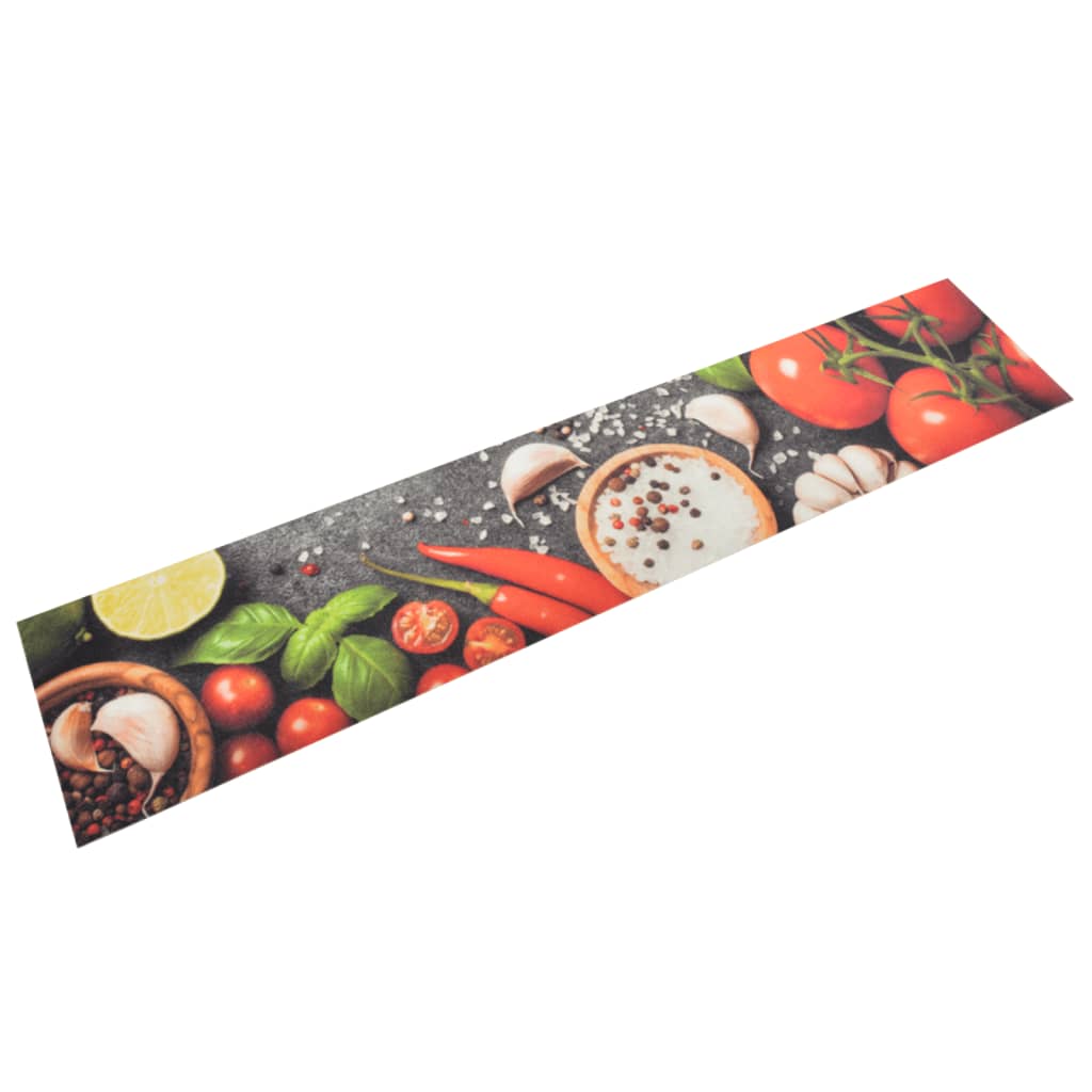 Vidaxl Küchenmatte waschbarer Gemüseabdruck 60x300 cm Samt