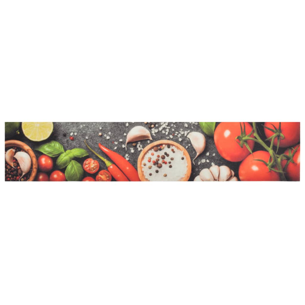 Vidaxl Küchenmatte waschbarer Gemüseabdruck 60x300 cm Samt