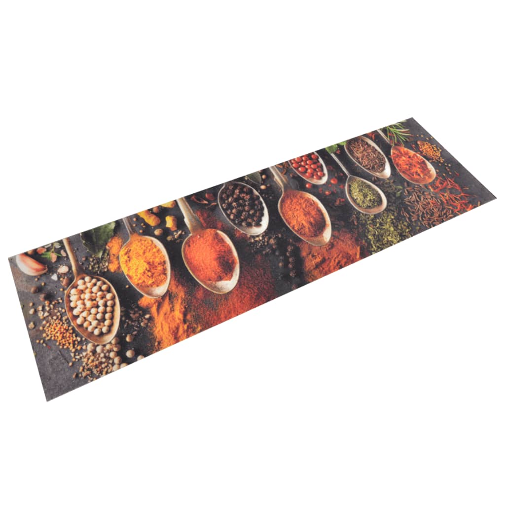 Vidaxl Küchenmatte Waschbarer Gewürzdruck 45x150 cm Samt
