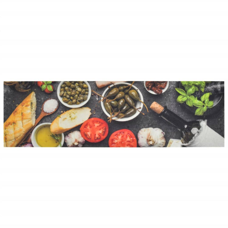 Vidaxl Küchenmatte Wäsche Weine Dinner Druck 45x150 cm Samt