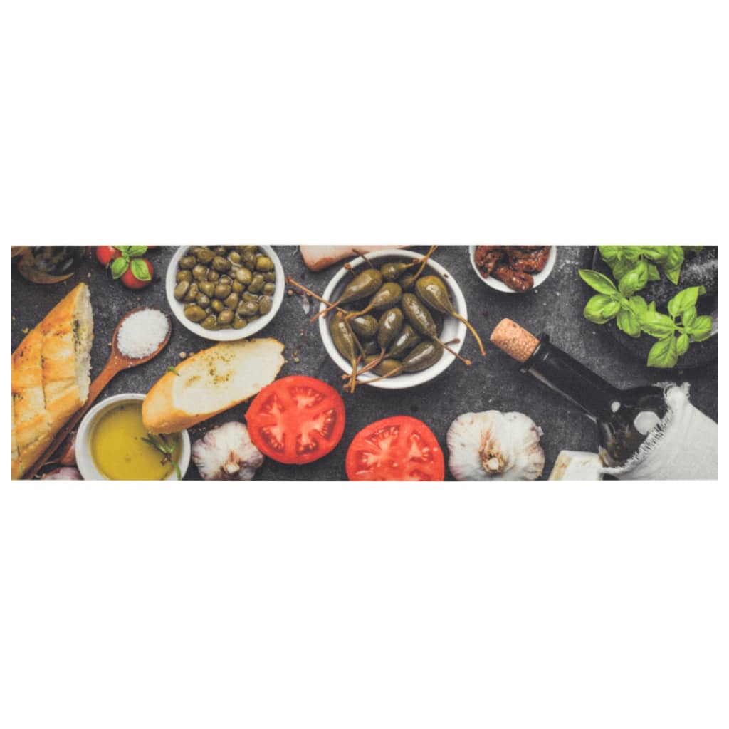 Vidaxl Küchenmatte Wäsche Weine Dinner Druck 60x180 cm Samt
