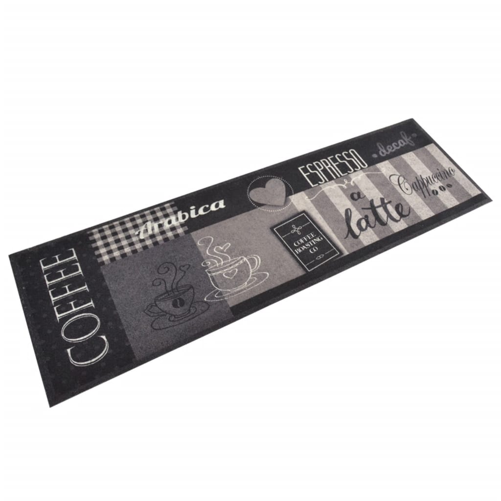 Vidaxl Küchenmatte Waschkaffee 45x150 cm Samt Schwarz