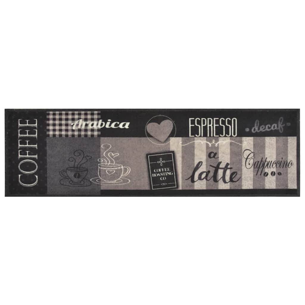 Vidaxl Küchenmatte Waschkaffee 45x150 cm Samt Schwarz