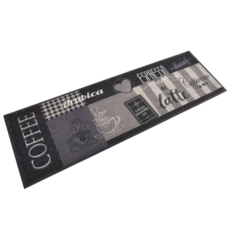 Vidaxl Küchenmatte Waschkaffee 60x180 cm Samt Schwarz
