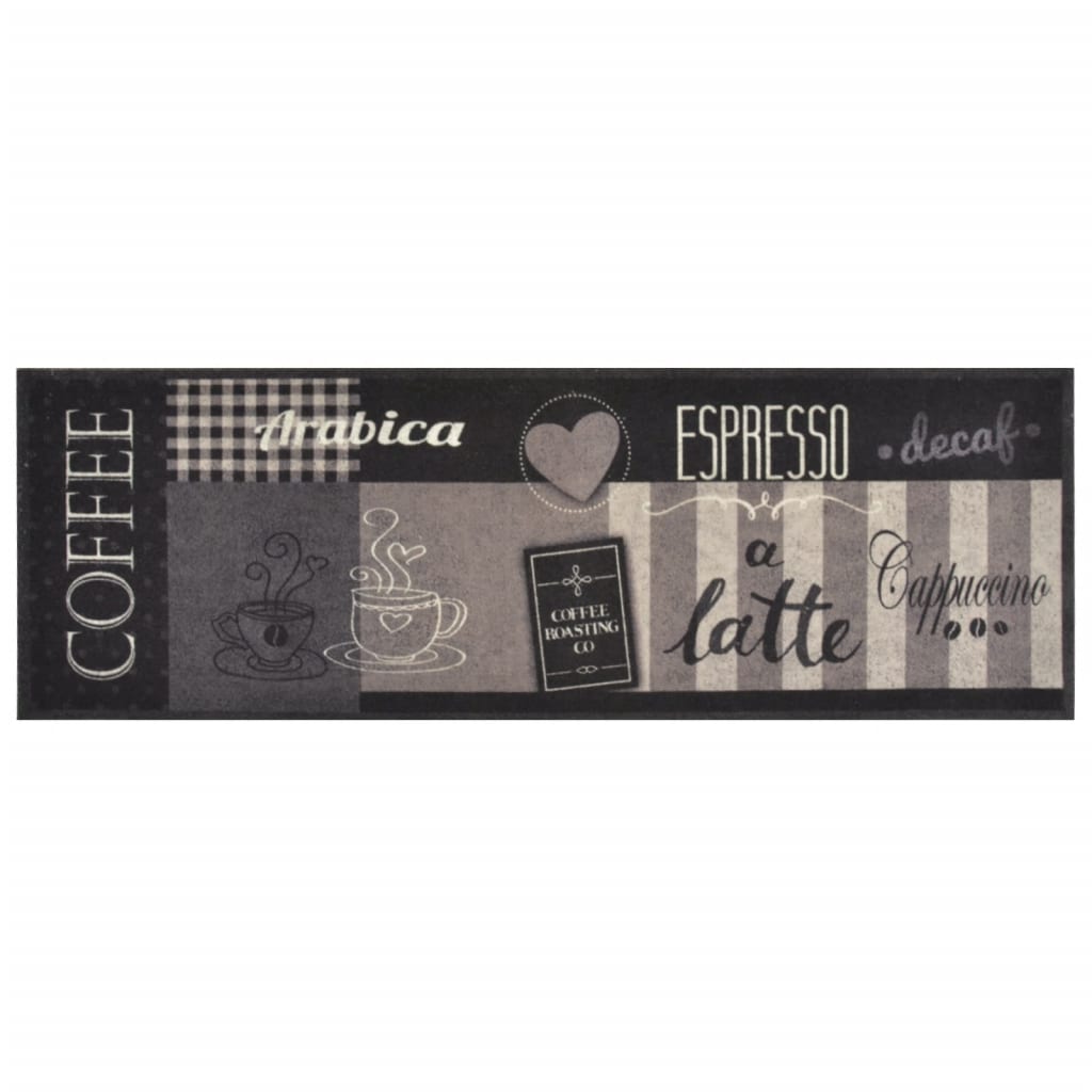 Vidaxl Küchenmatte Waschkaffee 60x180 cm Samt Schwarz
