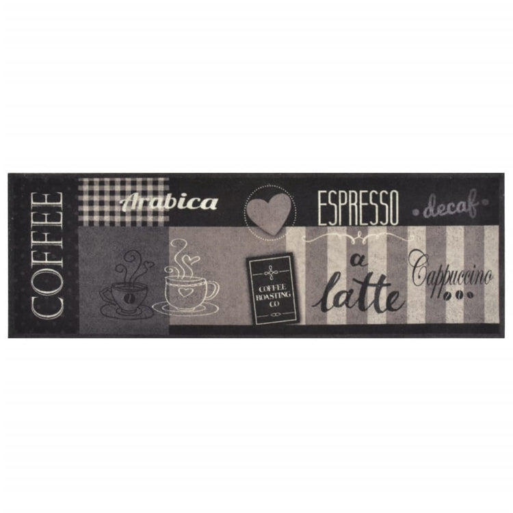 Vidaxl Küchenmatte Waschkaffee 60x180 cm Samt Schwarz