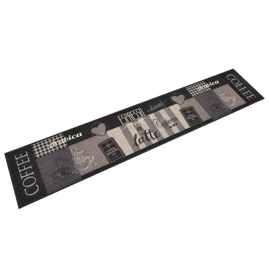 Vidaxl Küchenmatte Waschkaffee 60x300 cm Samt Schwarz