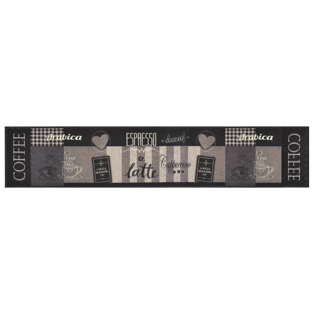 Vidaxl Küchenmatte Waschkaffee 60x300 cm Samt Schwarz