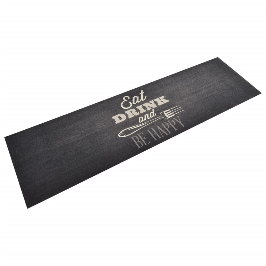 Vidaxl Küchenmatte waschbarer Küchendruck 45x150 cm Samt Schwarz