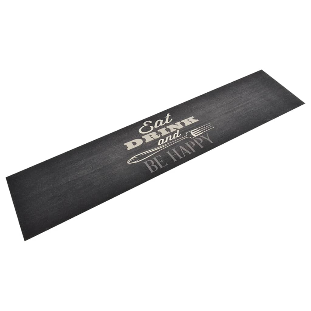 Vidaxl Küchenmatte waschbarer Küchendruck 60x300 cm Samt Schwarz