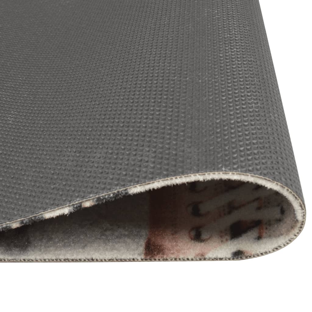 Vidaxl Küchenmatte Waschbarer Schuhdruck 60x180 cm Samt