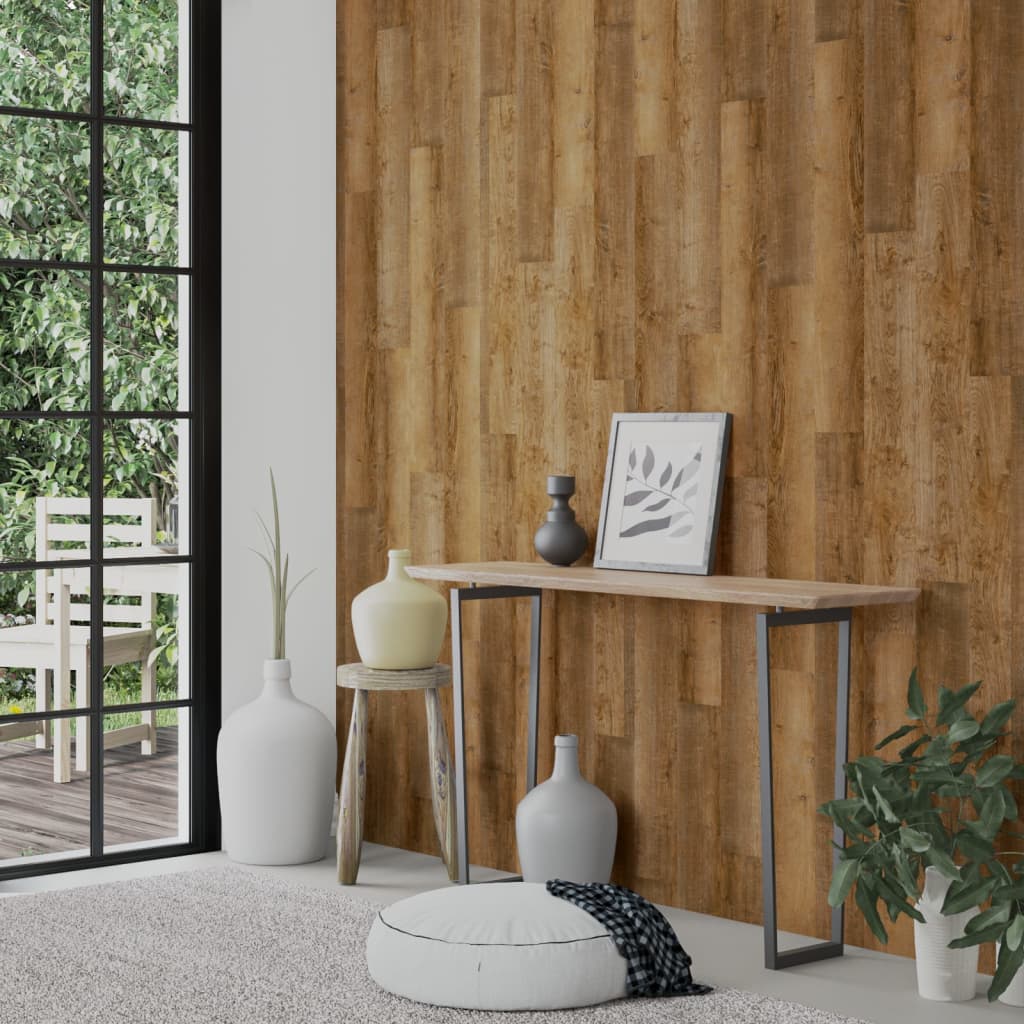 Vidaxl -Wandpaneele Holz Look 4,12 m² PVC Braun