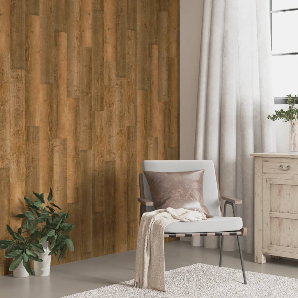 Vidaxl -Wandpaneele Holz Look 4,12 m² PVC Braun