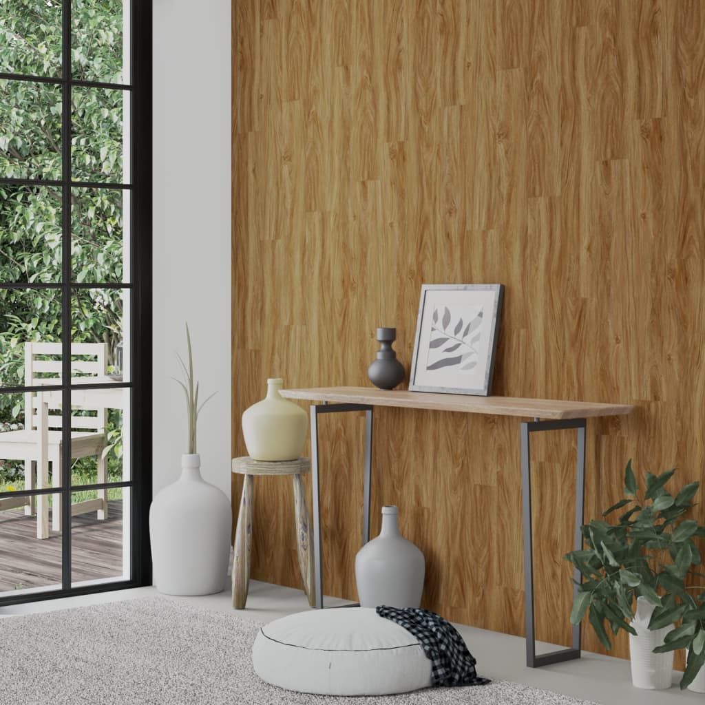 Vidaxl -Wandpaneele Holz Look 4,12 m² PVC Braun
