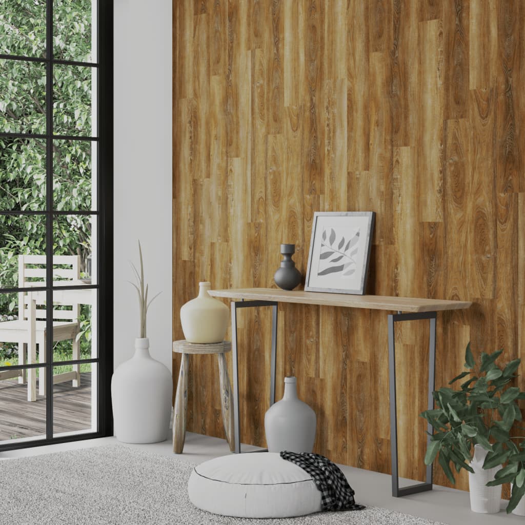 Vidaxl -Wandpaneele Holz Look 4,12 m² PVC Braun