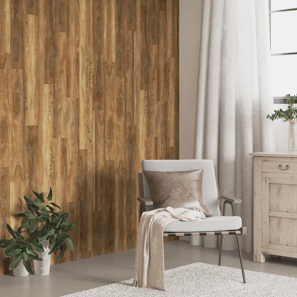 Vidaxl -Wandpaneele Holz Look 4,12 m² PVC Braun