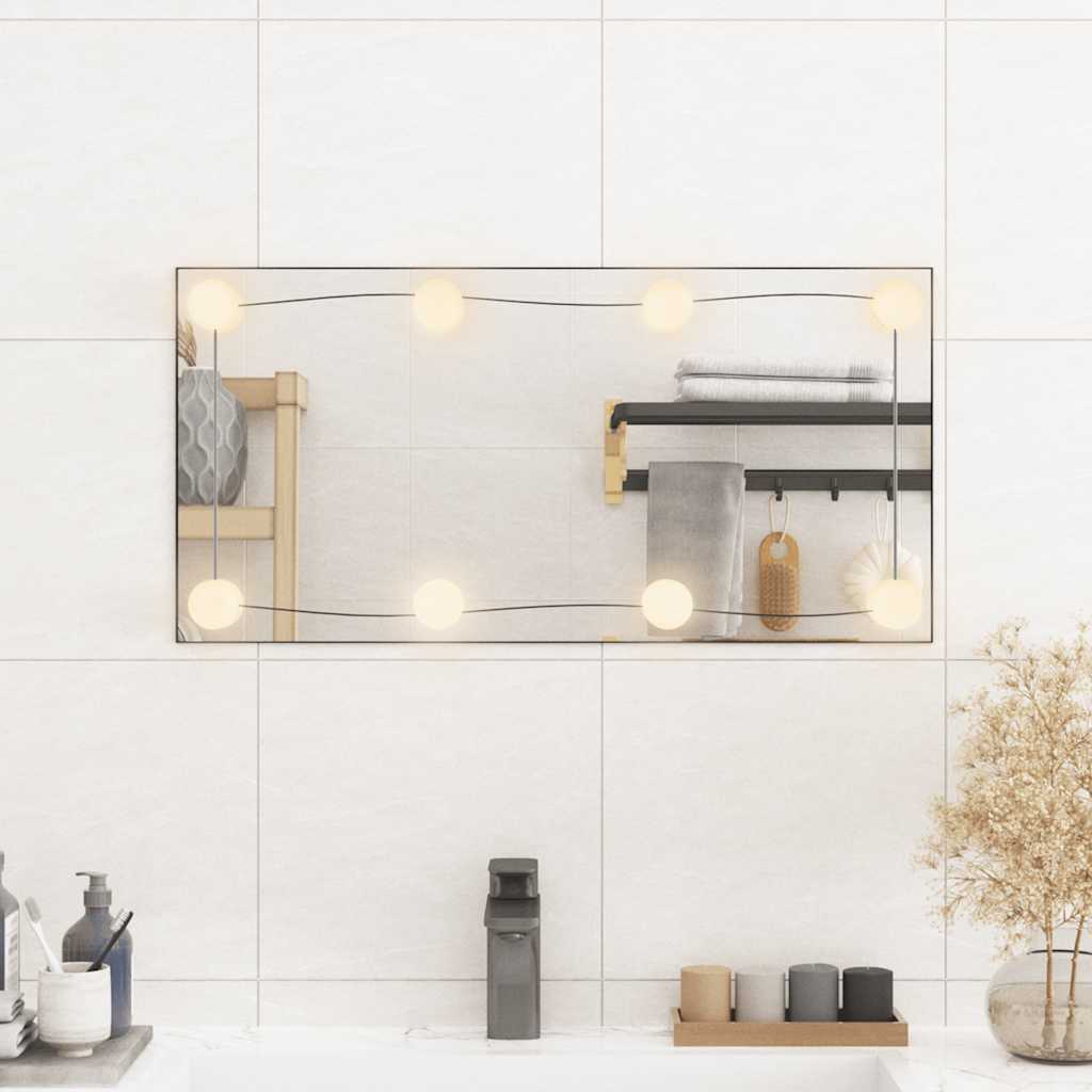 Vidaxl -Wandspiegel mit LEDs rechteckig 30 x 60 cm Glas