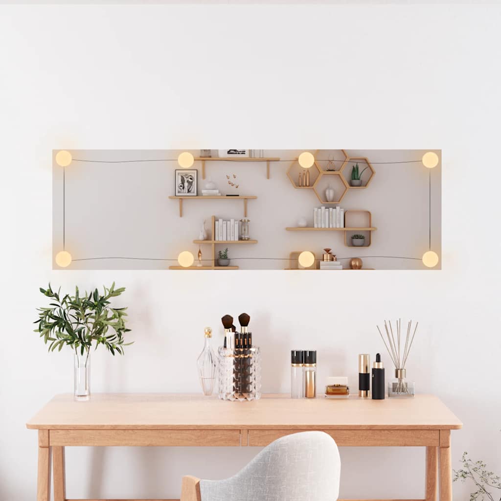 Vidaxl -Wandspiegel mit LEDs rechteckig 30x100 cm Glas