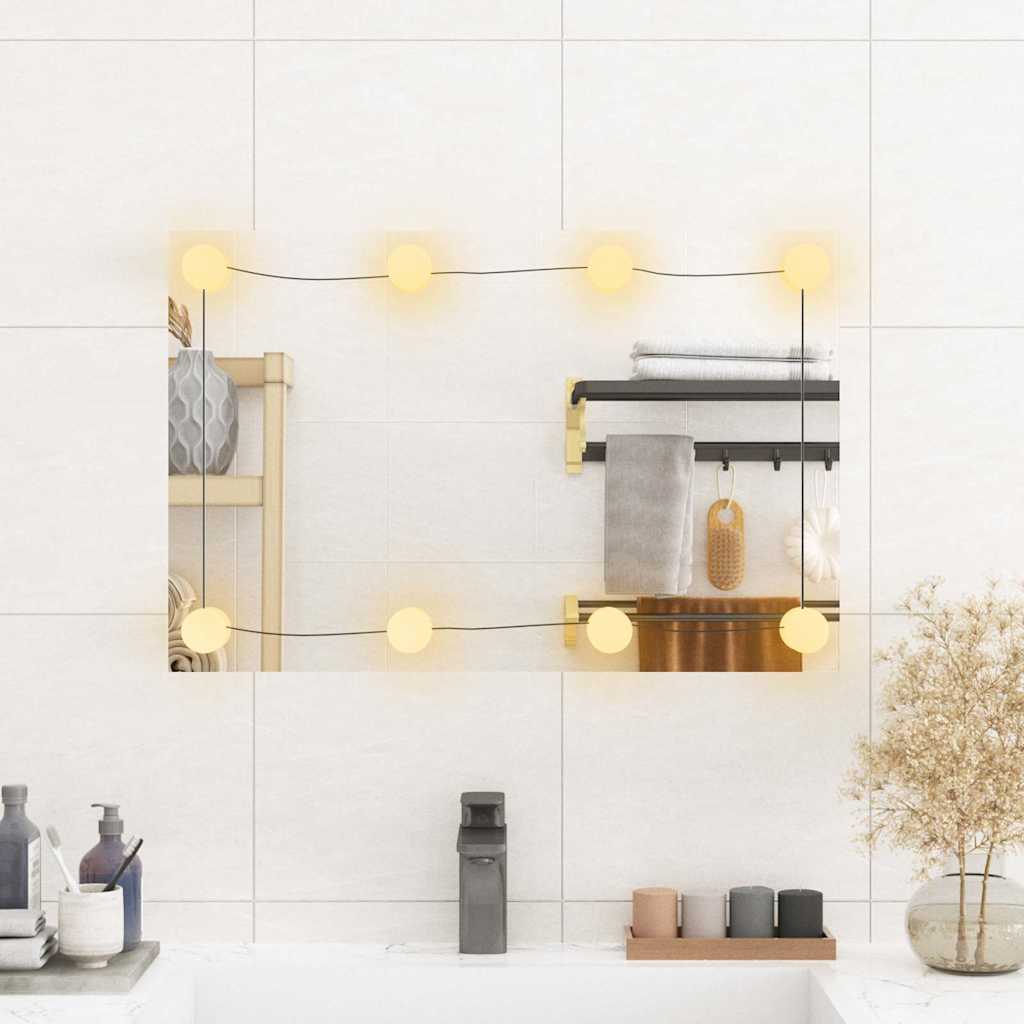 Vidaxl -Wandspiegel mit LEDs rechteckig 40 x 60 cm Glas