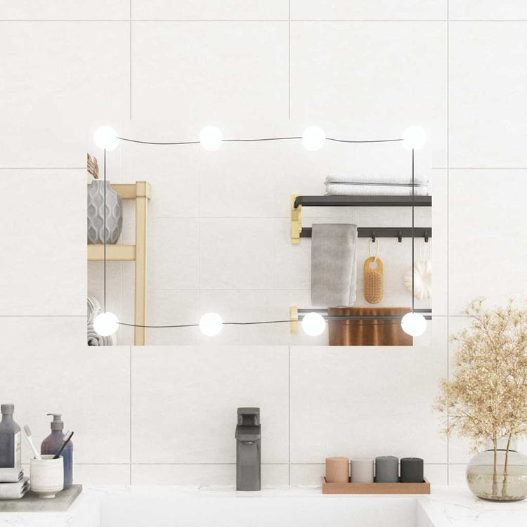 Vidaxl -Wandspiegel mit LEDs rechteckig 40 x 60 cm Glas