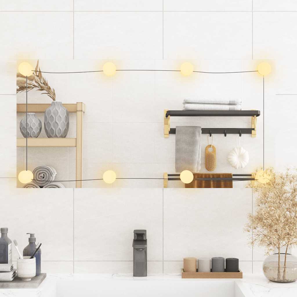 Vidaxl Wandspiegel mit LEDs rechteckig 40 x 80 cm Glas