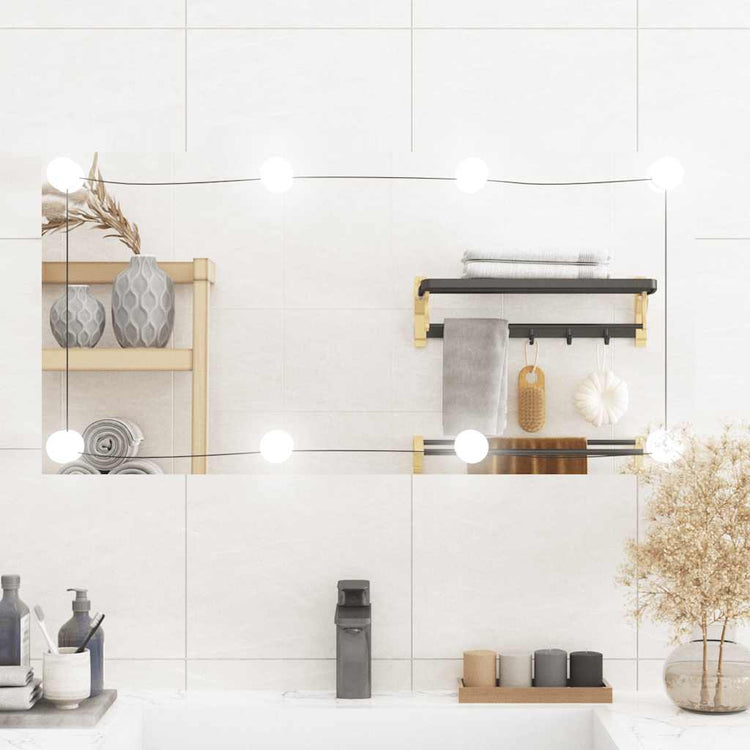 Vidaxl Wandspiegel mit LEDs rechteckig 40 x 80 cm Glas