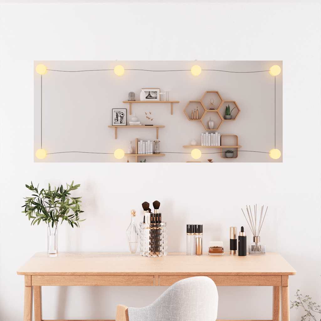 Vidaxl -Wandspiegel mit LEDs rechteckig 40x100 cm Glas