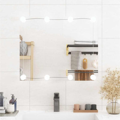 Vidaxl -Wandspiegel mit LEDs rechteckig 50 x 60 cm Glas