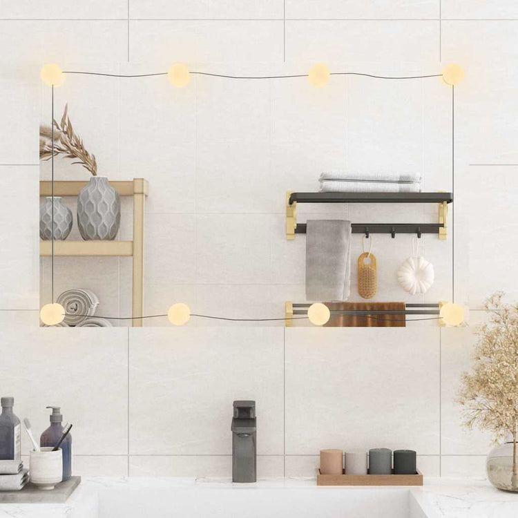 Vidaxl -Wandspiegel mit LEDs rechteckig 50 x 80 cm Glas