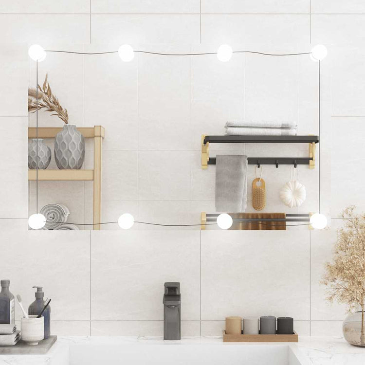 Vidaxl -Wandspiegel mit LEDs rechteckig 50 x 80 cm Glas