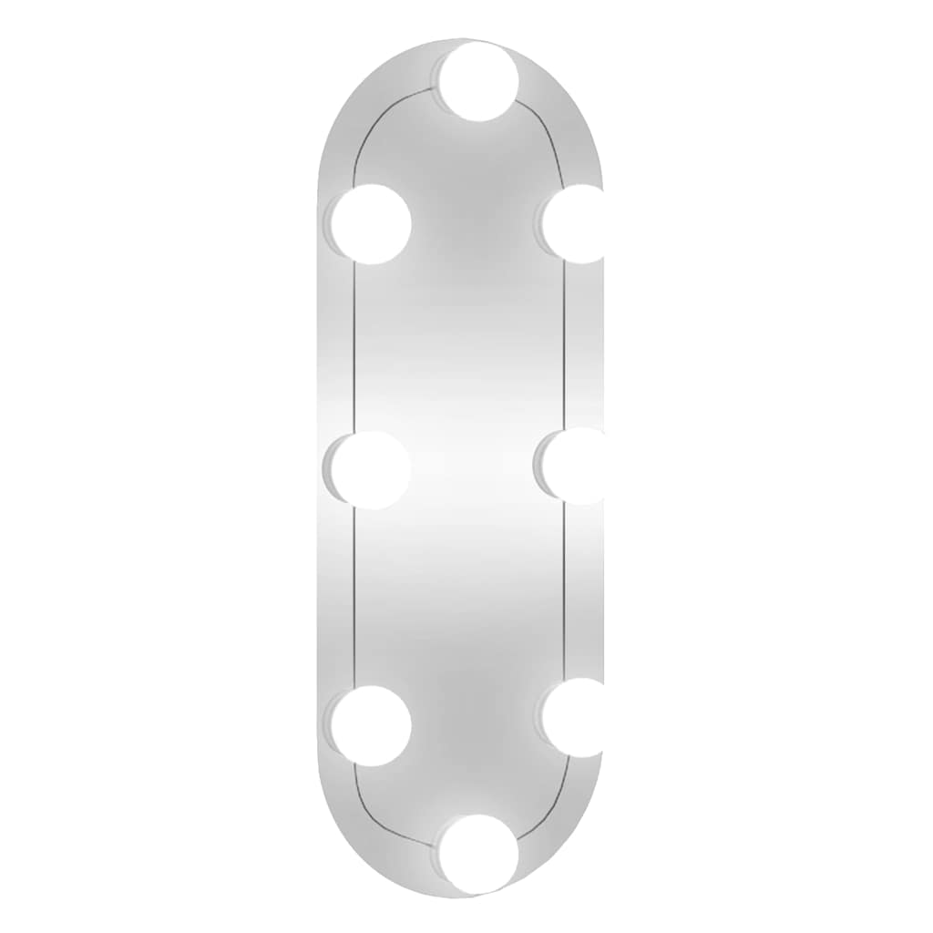 Vidaxl -Wandspiegel mit LEDs oval 15 x 40 cm Glas