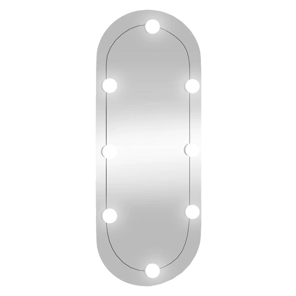 Vidaxl -Wandspiegel mit LEDs oval 30 x 70 cm Glas