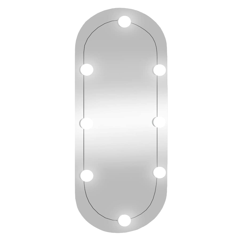 Vidaxl -Wandspiegel mit LEDs oval 35 x 80 cm Glas