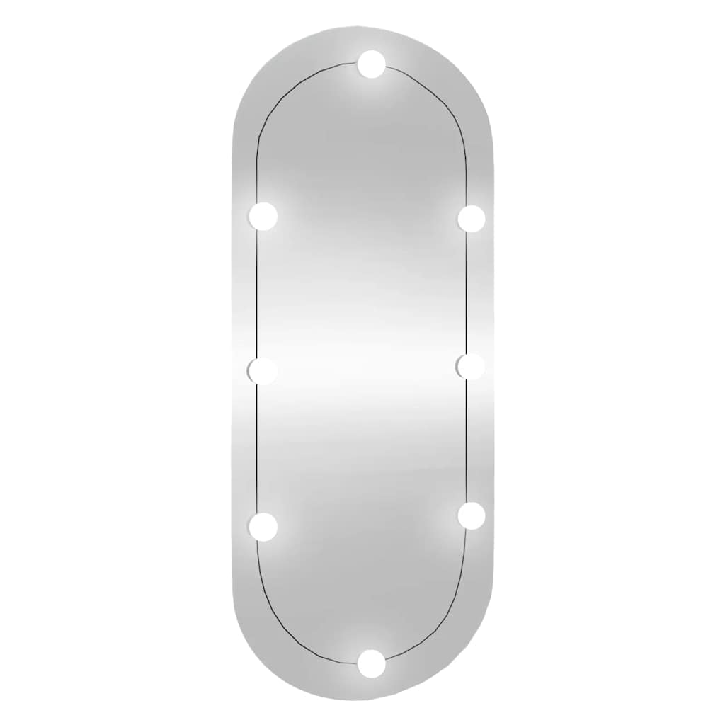 Vidaxl -Wandspiegel mit LEDs oval 40 x 90 cm Glas