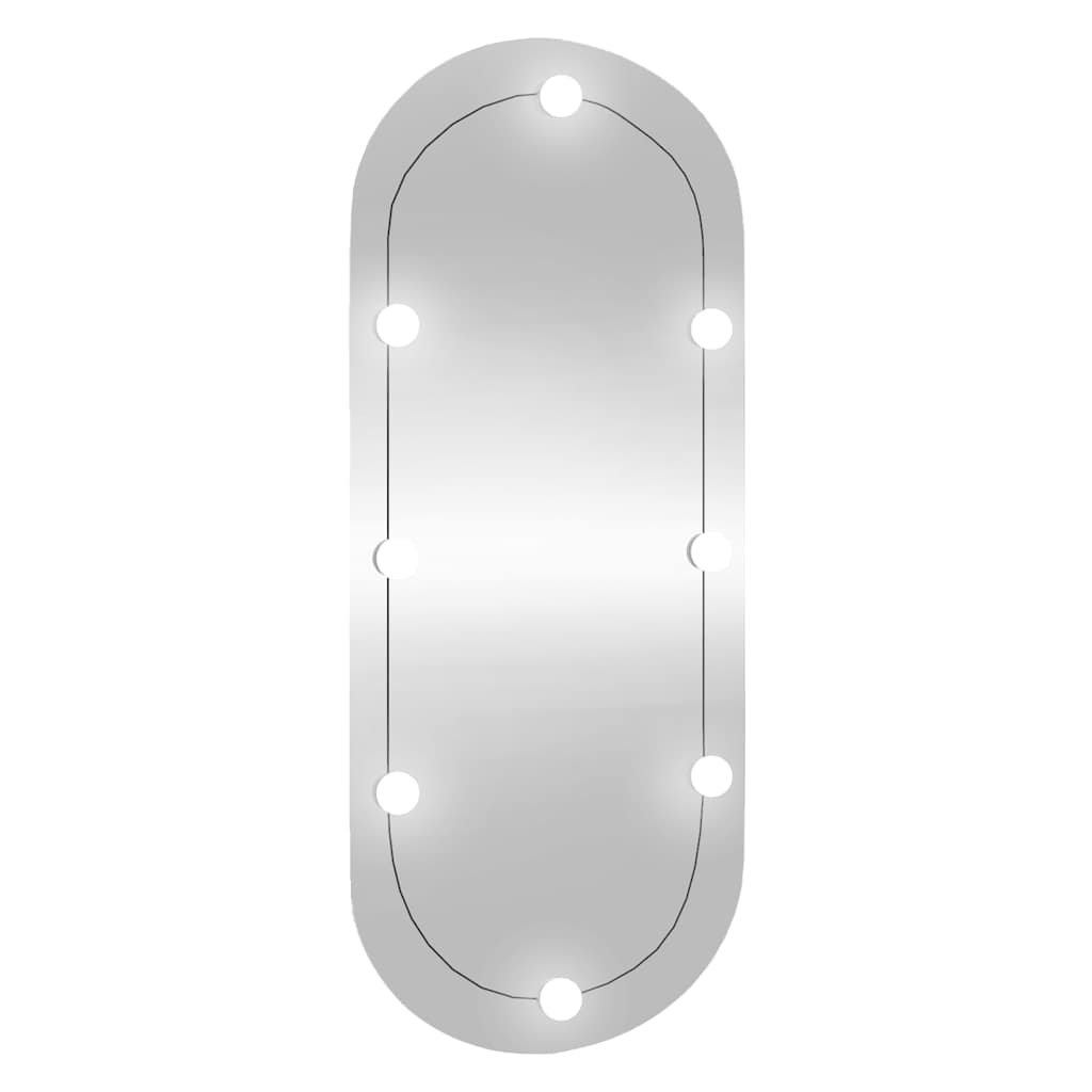 Vidaxl -Wandspiegel mit LEDs oval 45x100 cm Glas