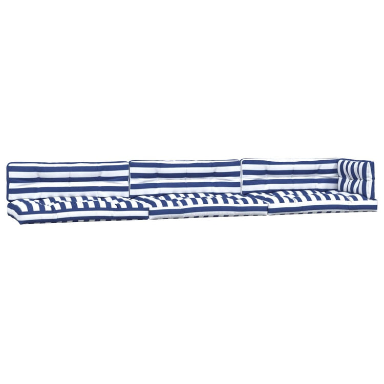 Vidaxl Palettenkissen 7 St. Stoff gestreift und blau