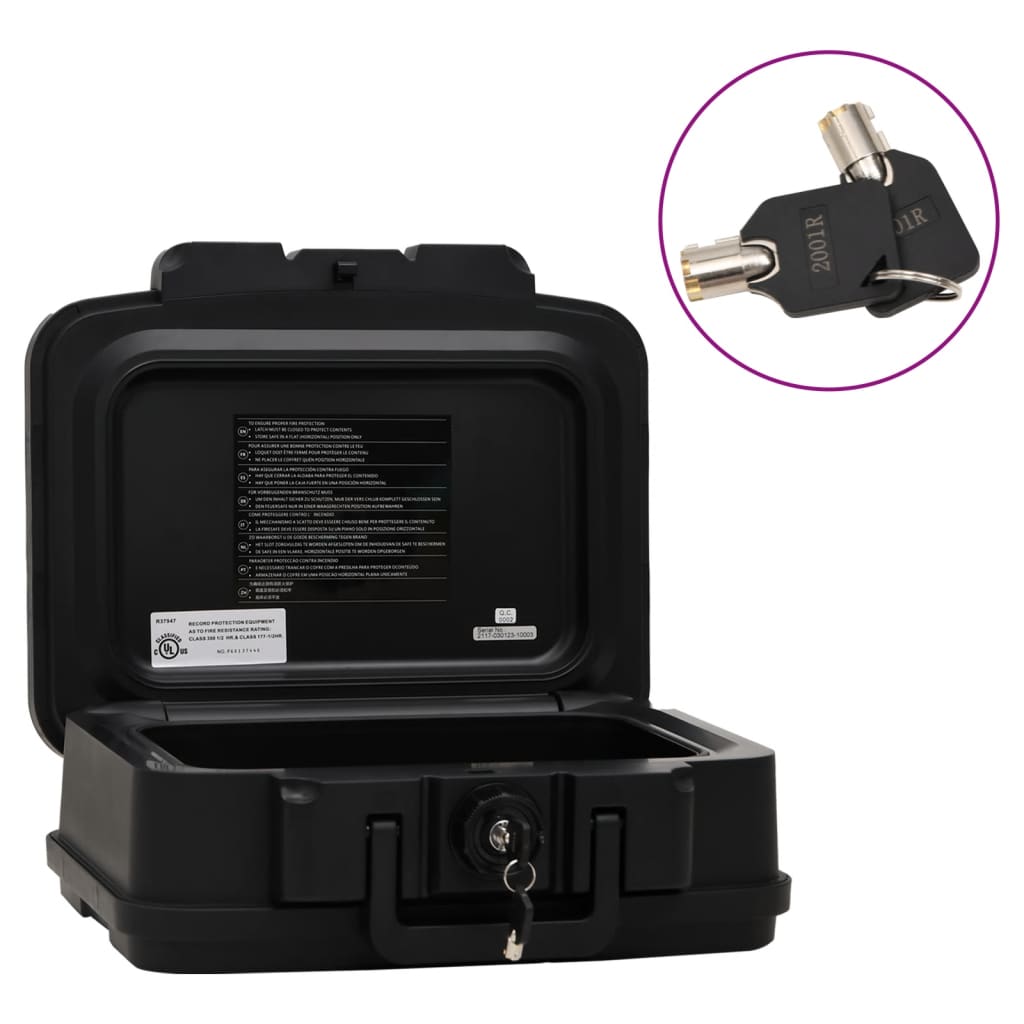 Vidaxl Safe 38x32.5x16,5 cm Schwarz