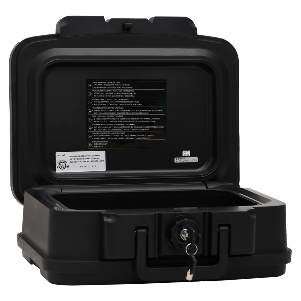 Vidaxl Safe 38x32.5x16,5 cm Schwarz