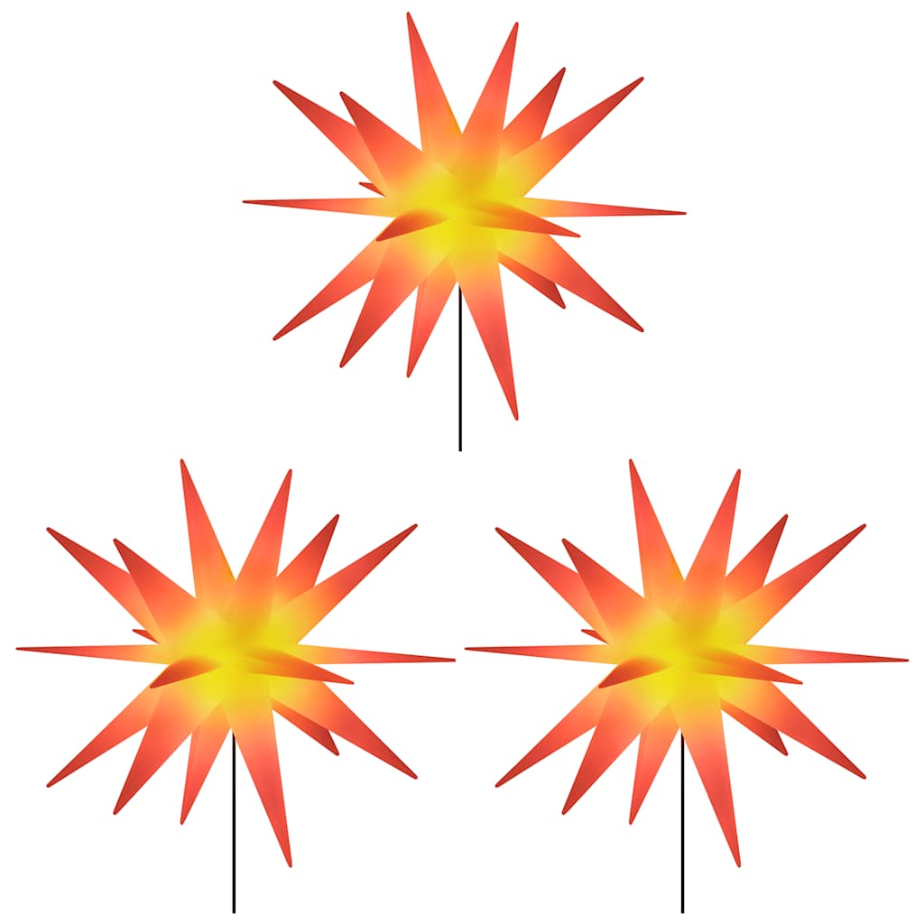 VIDAXL -Weihnachtslampen mit Erdnadel und LEDs 3 ST 57 cm Rot