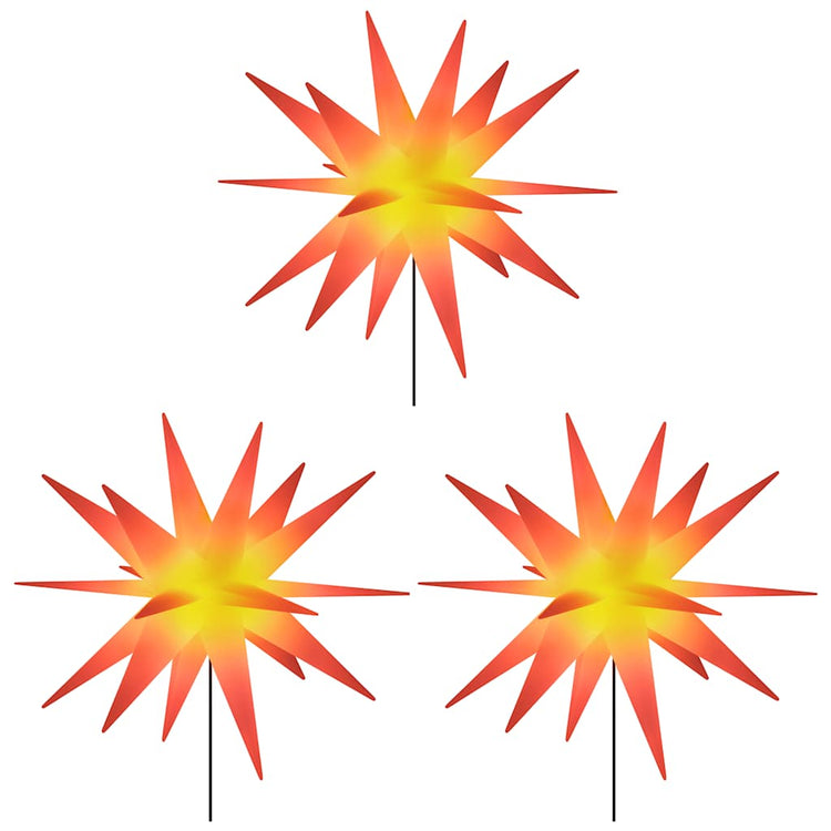 VIDAXL -Weihnachtslampen mit Erdnadel und LEDs 3 ST 57 cm Rot