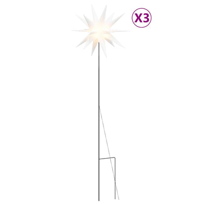 Vidaxx Weihnachtsbeleuchtung mit Erdspieß und LEDs 3 Stück 57 cm weiß