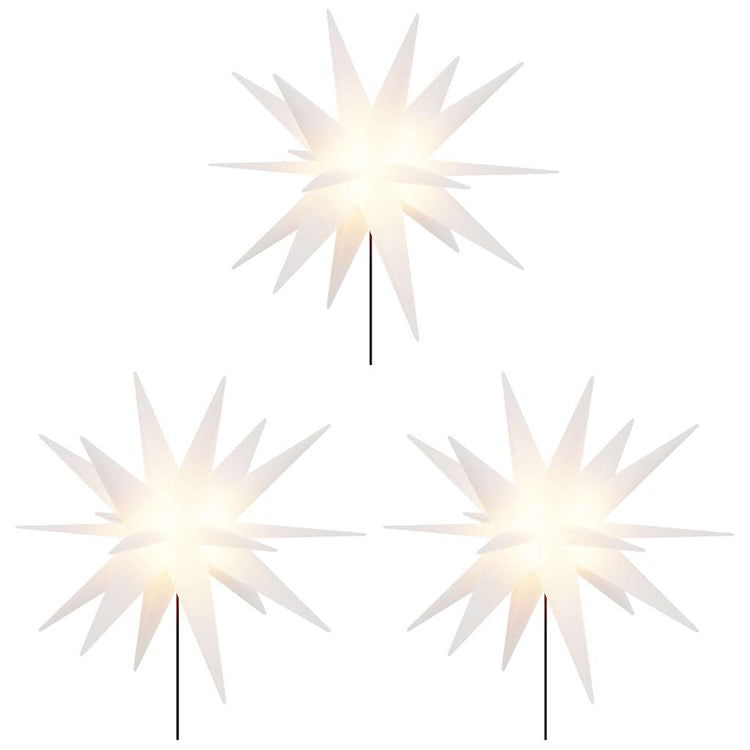 Vidaxx Weihnachtsbeleuchtung mit Erdspieß und LEDs 3 Stück 57 cm weiß