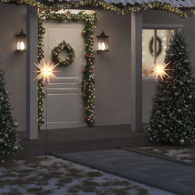 Vidaxx Weihnachtsbeleuchtung mit Erdspieß und LEDs 3 Stück 57 cm weiß