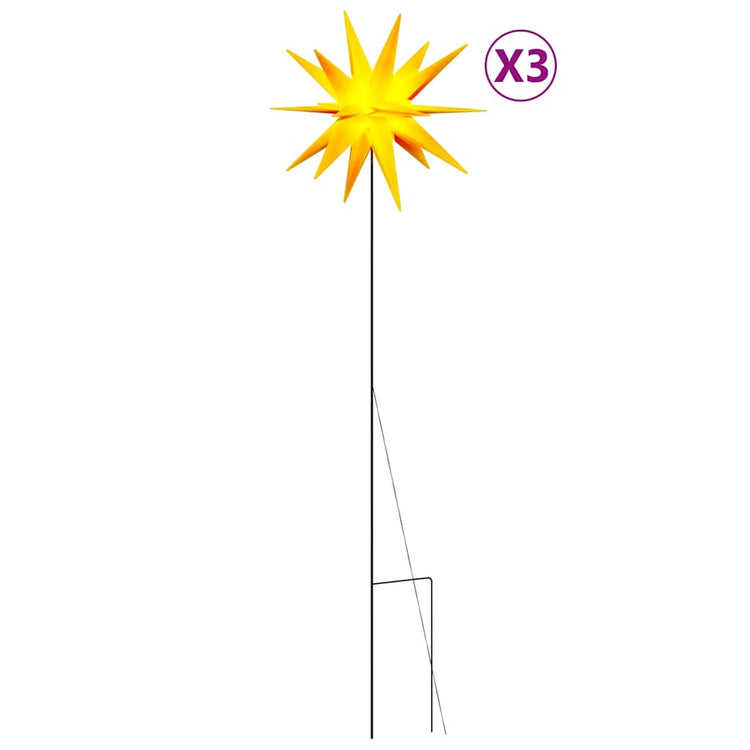 VIDAXL -Weihnachtslampen mit Erdnadel und LEDs 3 ST 57 cm Gelb
