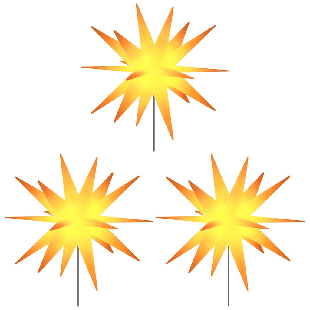 VIDAXL -Weihnachtslampen mit Erdnadel und LEDs 3 ST 57 cm Gelb