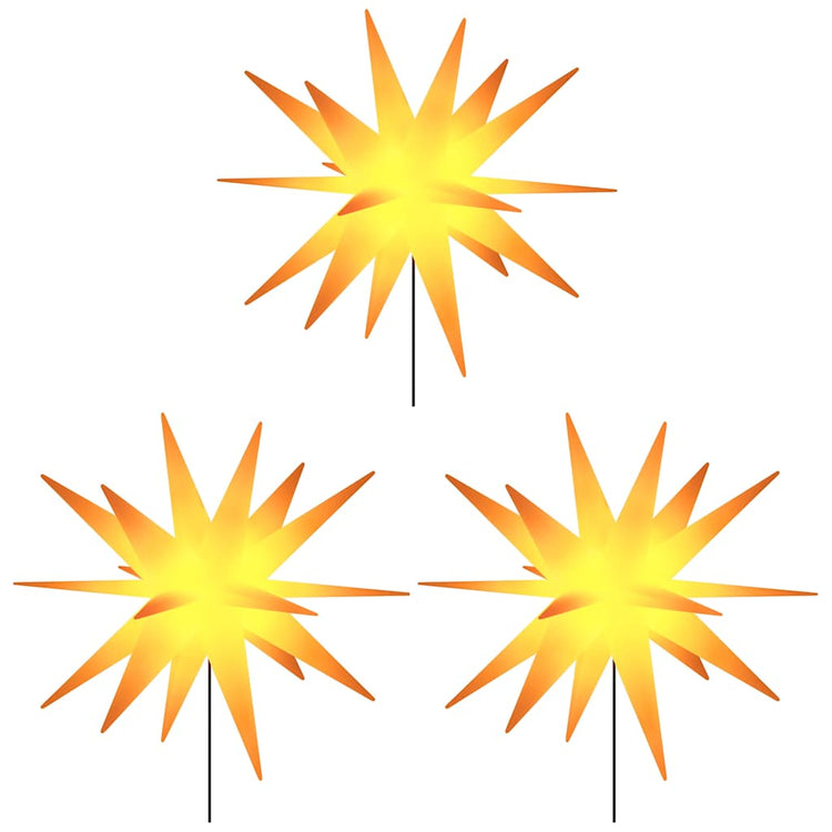 VIDAXL -Weihnachtslampen mit Erdnadel und LEDs 3 ST 57 cm Gelb